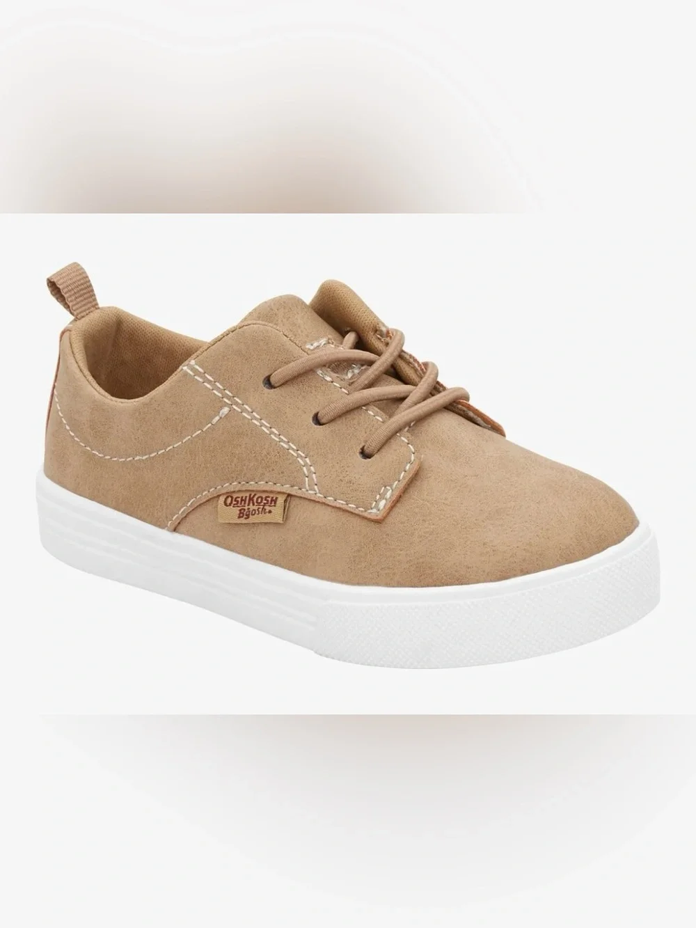 🎡 OshKosh B'gosh Kids' Tan Lace-Up Sneakers with White Sole 🎡